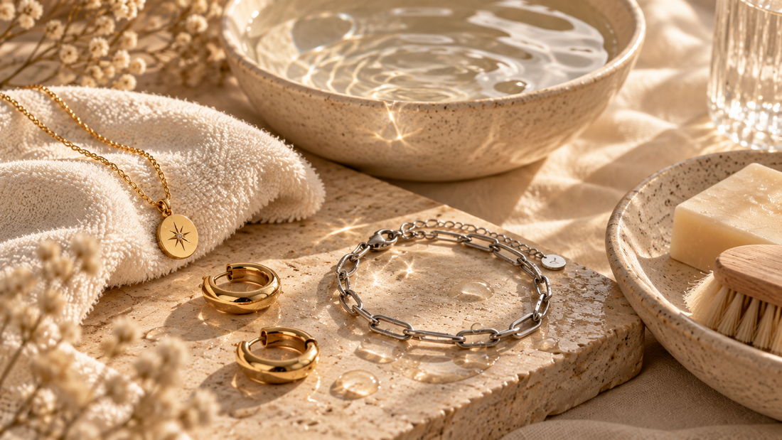 Bijoux en acier inoxydable : entretien, eau et durée de vie — Maison Ma Foi