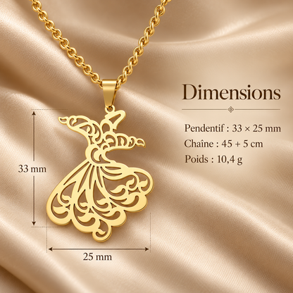 Collier Derviche Tourneur, pendentif soufi, Maison Ma Foi