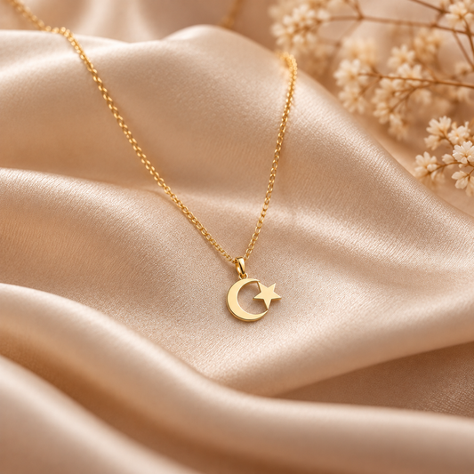 Collier Croissant et Étoile ajouré – vue produit